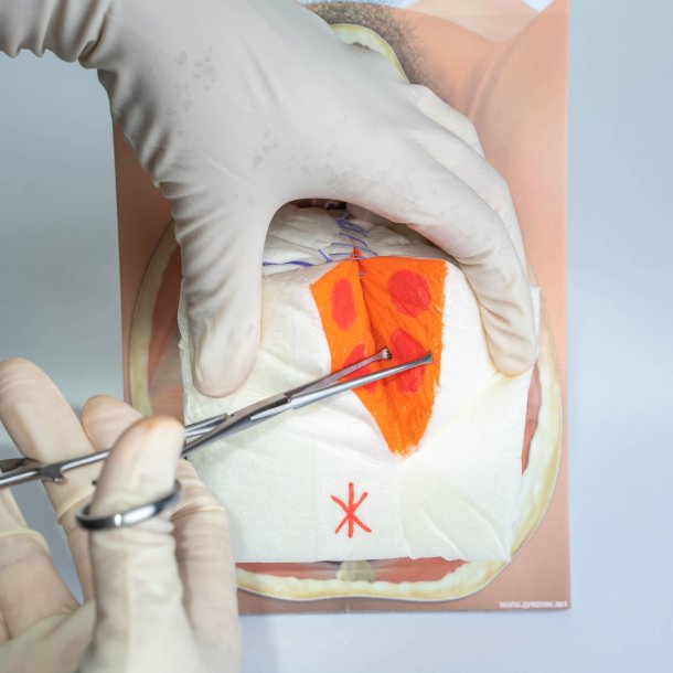 Mediolateral episiotomy repair trainer - patient's left side